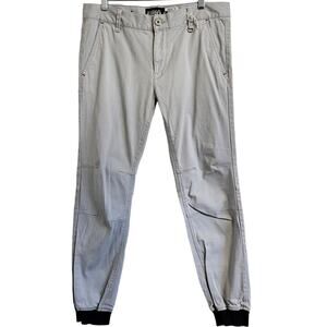 Kayden. K Denim Light Gray Reinforced Knee Cuffed Cotton Joggers Men's Size 34